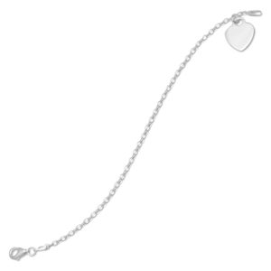 6 Rolo Bracelet with Engravable Heart Tag