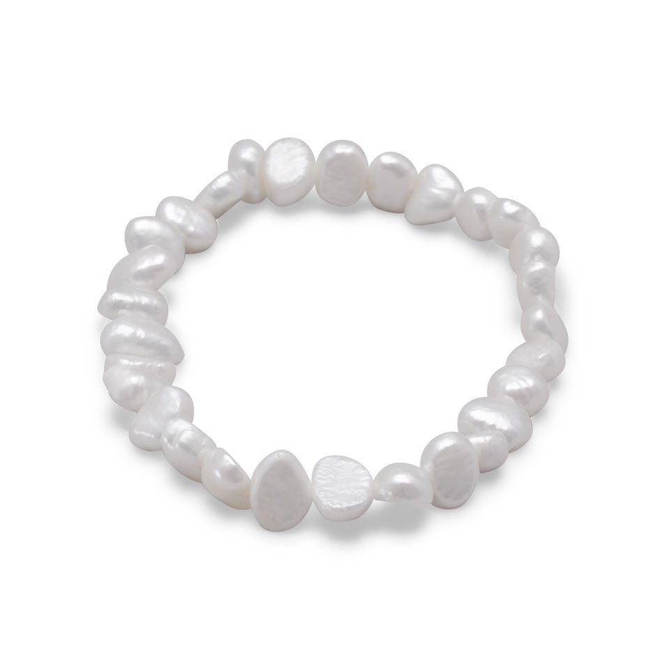 White Pearl Stretch Bracelet