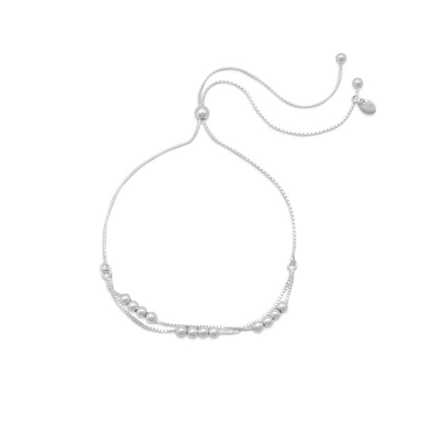Sterling Silver Beaded Bolo Bracelet