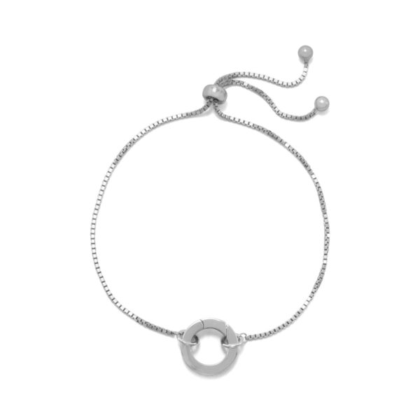 Rhodium Plated Bolo Bracelet