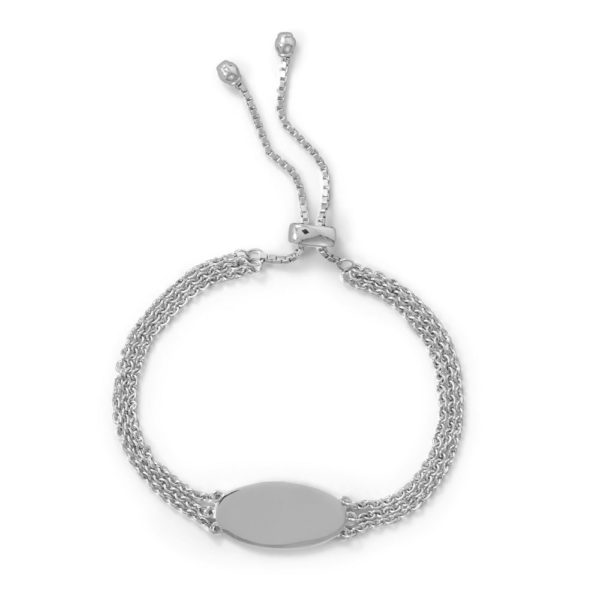 Engravable Sterling Silver Bolo Bracelet