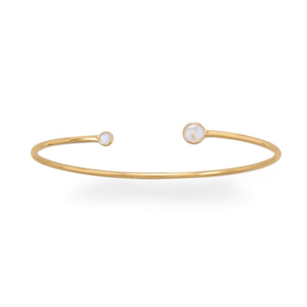 Rainbow Moonstone Cuff Bracelet