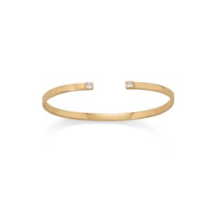 14K Gold Plated CZ Cuff Bracelet