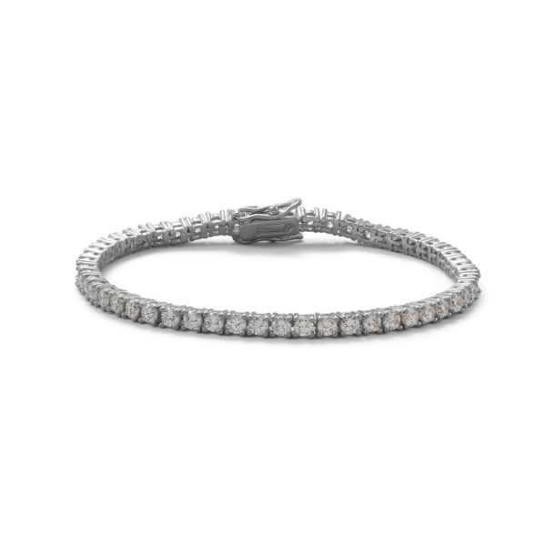 Rhodium Plated CZ Tennis Bracelet