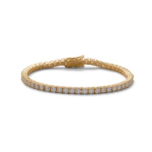 7 14K Gold Plated 3mm CZ Tennis Bracelet