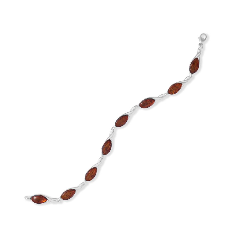 7 Pear Baltic Amber Cutout Bracelet