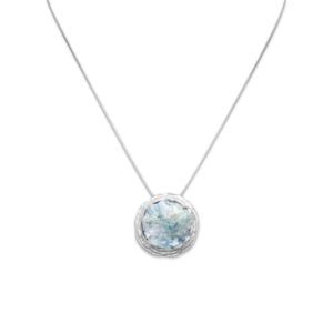 18 Textured Edge Ancient Roman Glass Necklace