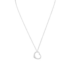 18 Necklace and Floating Heart Pendant