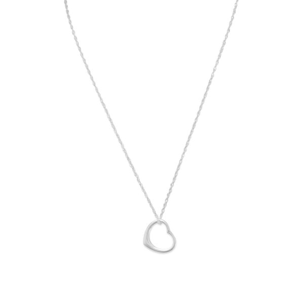 18 Necklace and Floating Heart Pendant