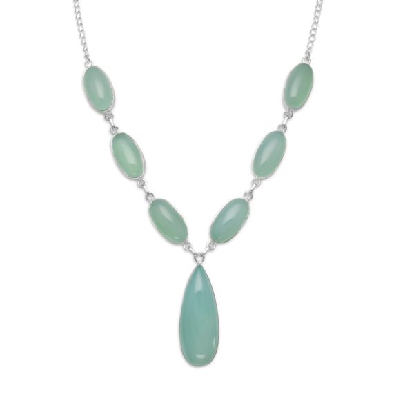 17.5 Green Chalcedony Necklace
