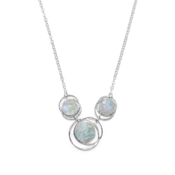 17 Abstract Circle Roman Glass Necklace