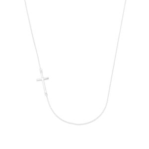 16 + 2 Necklace with Off Center Cross