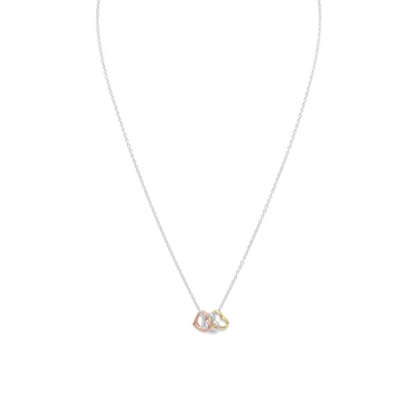 16+2 Tri Tone Heart Necklace