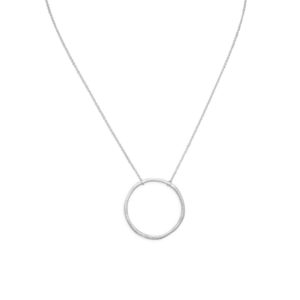 16 Textured Circle Necklace