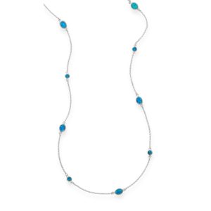46 Multishape Synthetic Blue Opal Necklace