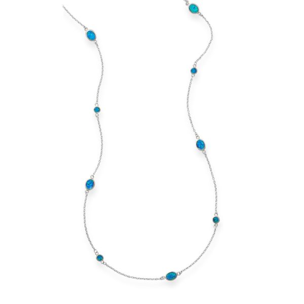 46 Multishape Synthetic Blue Opal Necklace