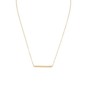 18 14 Karat Gold Plated Bar Necklace with CZ