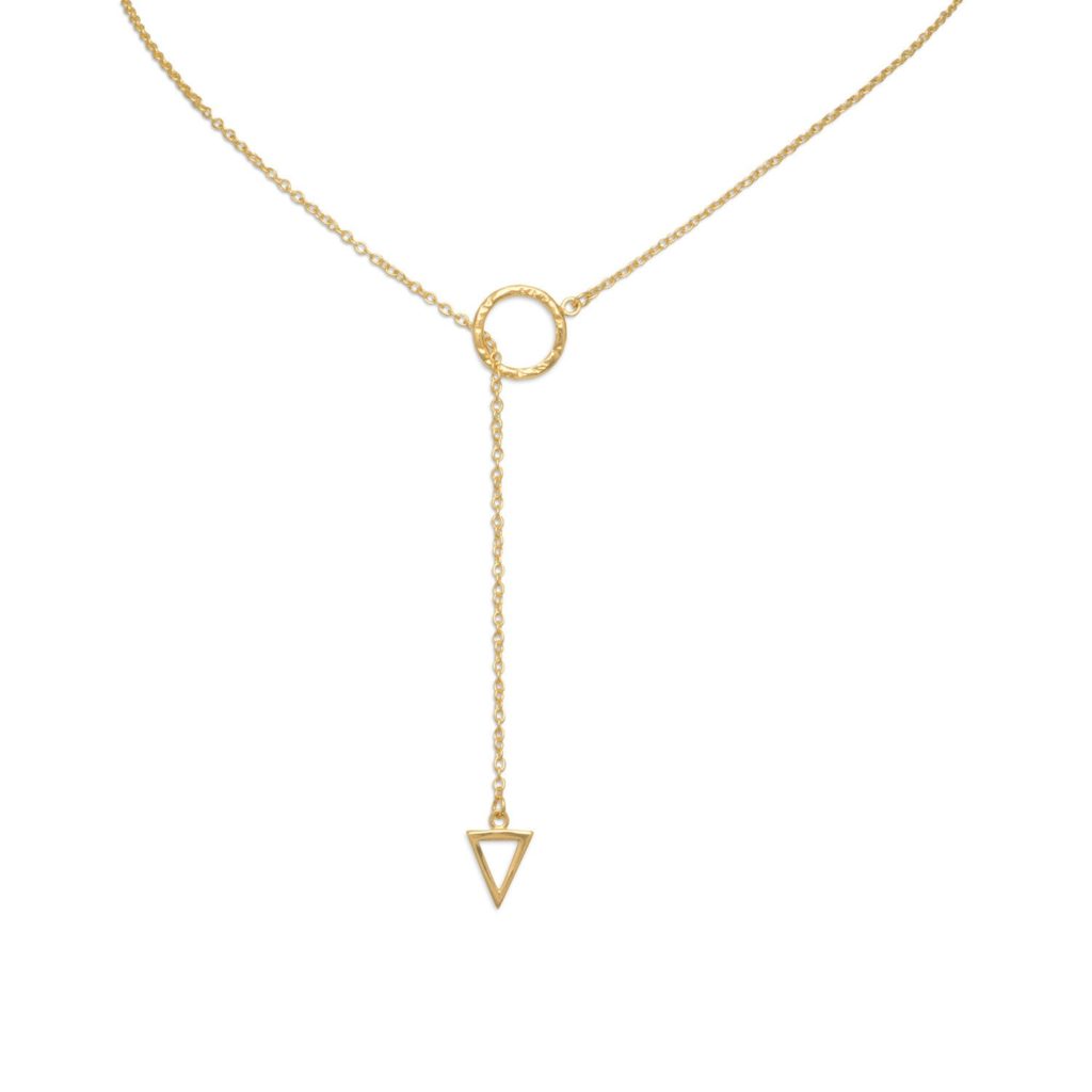 24 14 Karat Gold Plated Multishape Lariat Necklace