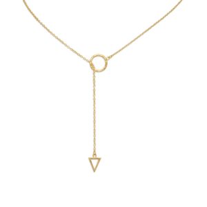 24 14 Karat Gold Plated Multishape Lariat Necklace
