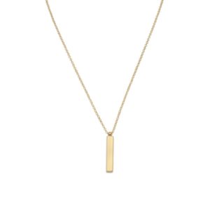 18 14 Karat Gold Plated Drop Bar Necklace