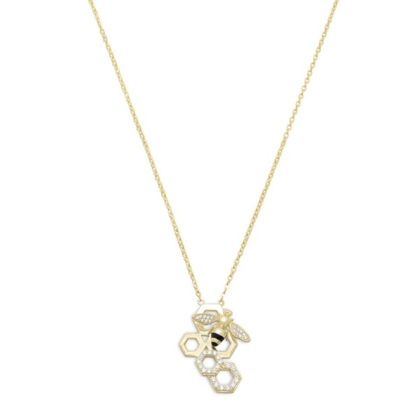 BEE Mine! 14 Karat Gold Plated and Signity CZ Bee Necklace