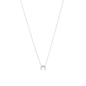 Silver Mini Crescent Necklace