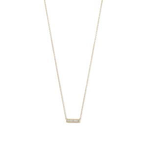 Mini CZ Bar Necklace