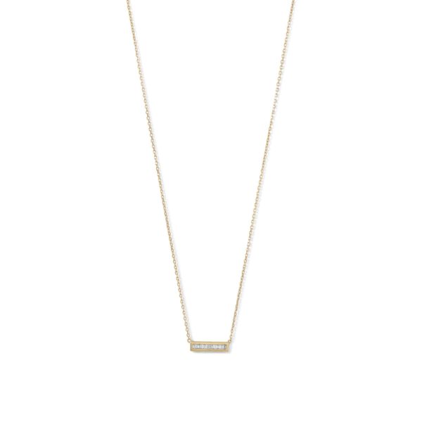 Mini CZ Bar Necklace