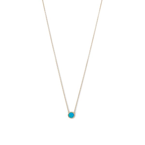 14 Karat Gold Plated Synthetic Opal Necklace