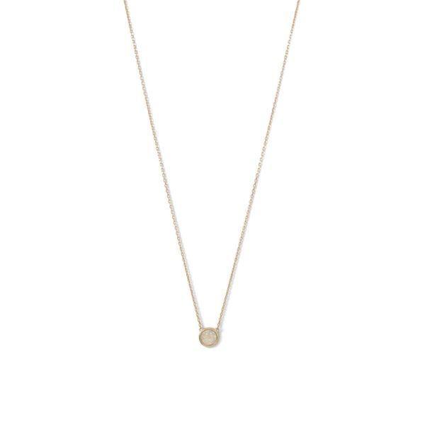 Mini Synthetic White Opal Necklace