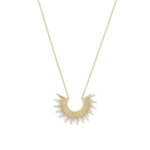 Shine On! 14 Karat Gold Plated Sunburst Necklace