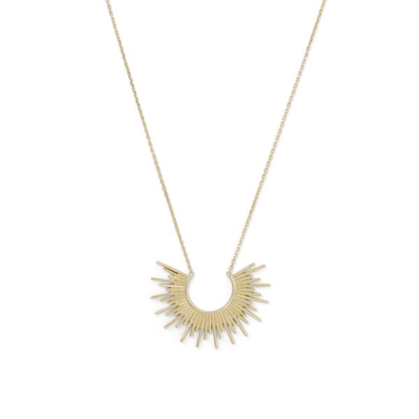 Shine On! 14 Karat Gold Plated Sunburst Necklace