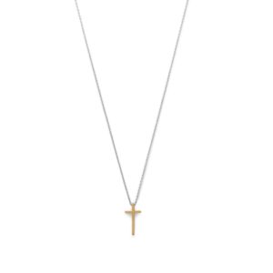 Two Tone Cross Necklace
