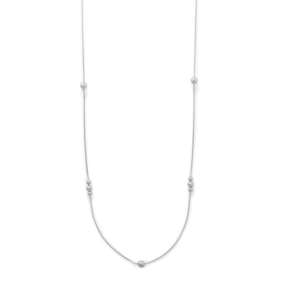 34 Snake Chain with Beads Necklace