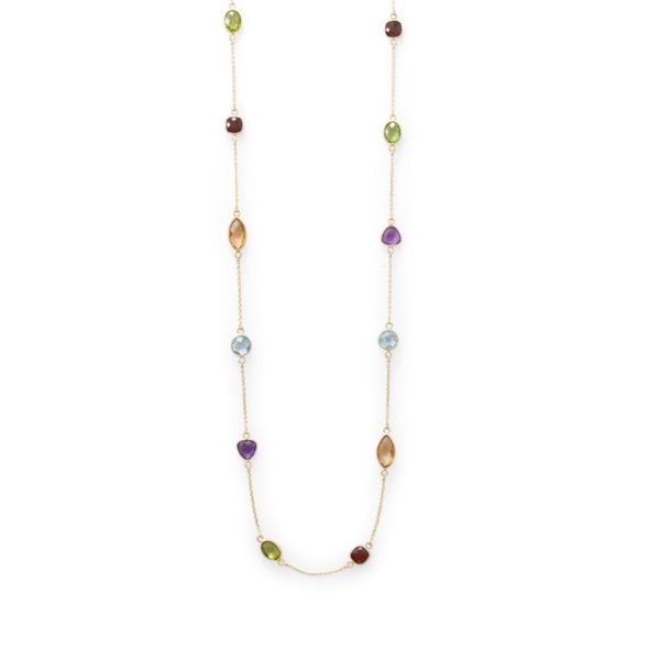 Multi Stone Madness! 25 14 Karat Gold Plated Multi Stone Necklace