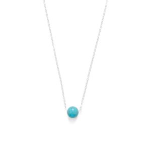 16 + 2 Floating Blue Magnesite Bead Necklace