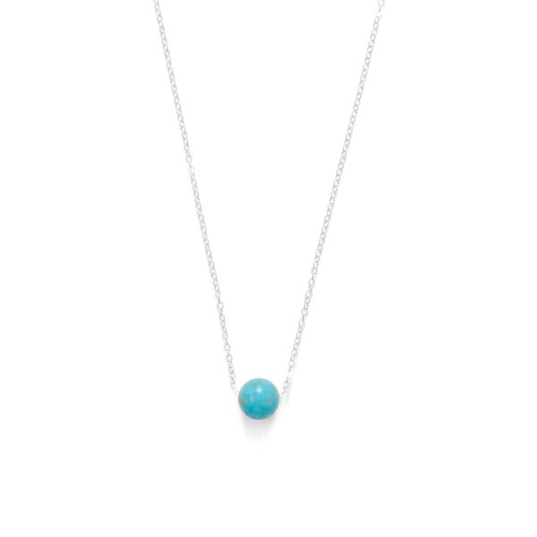 16 + 2 Floating Blue Magnesite Bead Necklace