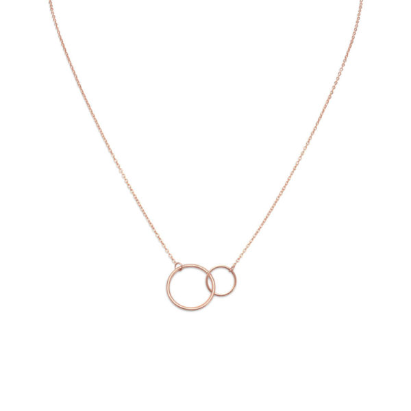 16 + 2 14 Karat Rose Gold Plated Circle Link Necklace