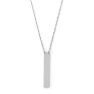 16 + 2 Sterling Silver Vertical Bar Drop Necklace