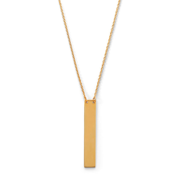 16 + 2 14 Karat Gold Plated Vertical Bar Drop Necklace
