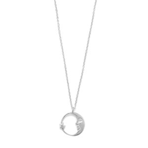 16.5 Crescent Moon with Star Necklace