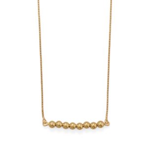 16+2 14 Karat Gold Plated Beaded Bar Necklace
