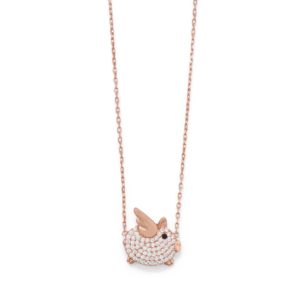 16+2 CZ Flying Piggy Necklace