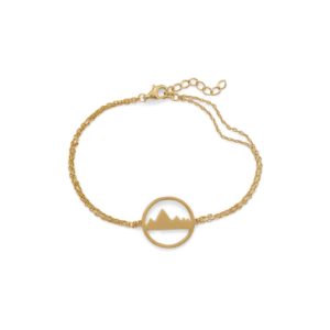 Peak of Fashion! 6.5+1 Gold Plated Mountain Range Bracelet