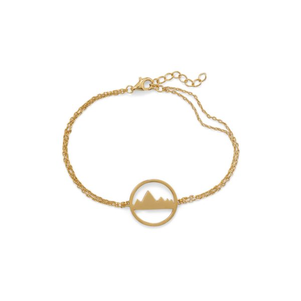 Peak of Fashion! 6.5+1 Gold Plated Mountain Range Bracelet