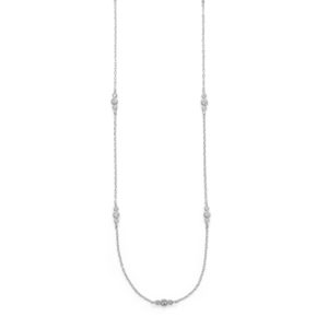 30 Rhodium Plated 13 Station CZ Necklace