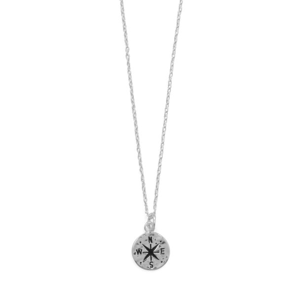 Keep It Moving! 17+2 Hammered Compass Necklace