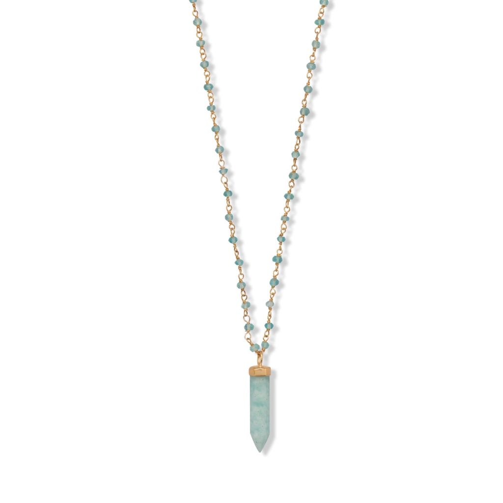 40 Apatite and Amazonite Necklace