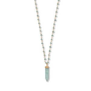 40 Apatite and Amazonite Necklace