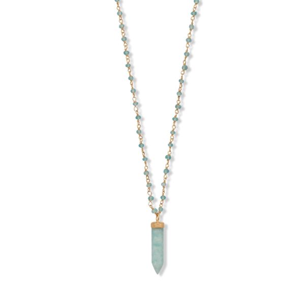 40 Apatite and Amazonite Necklace